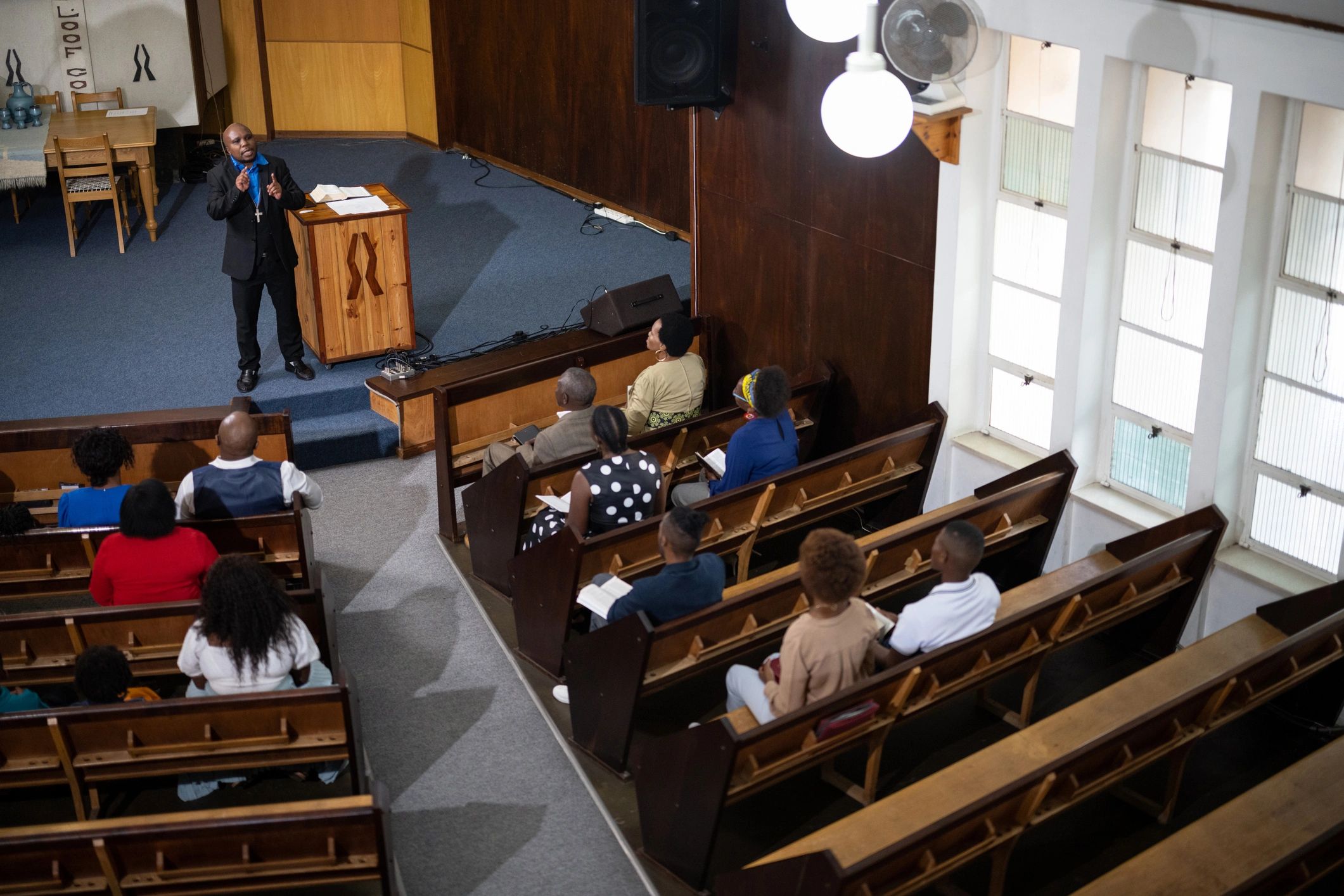 Congregation gathered for worship during a church service